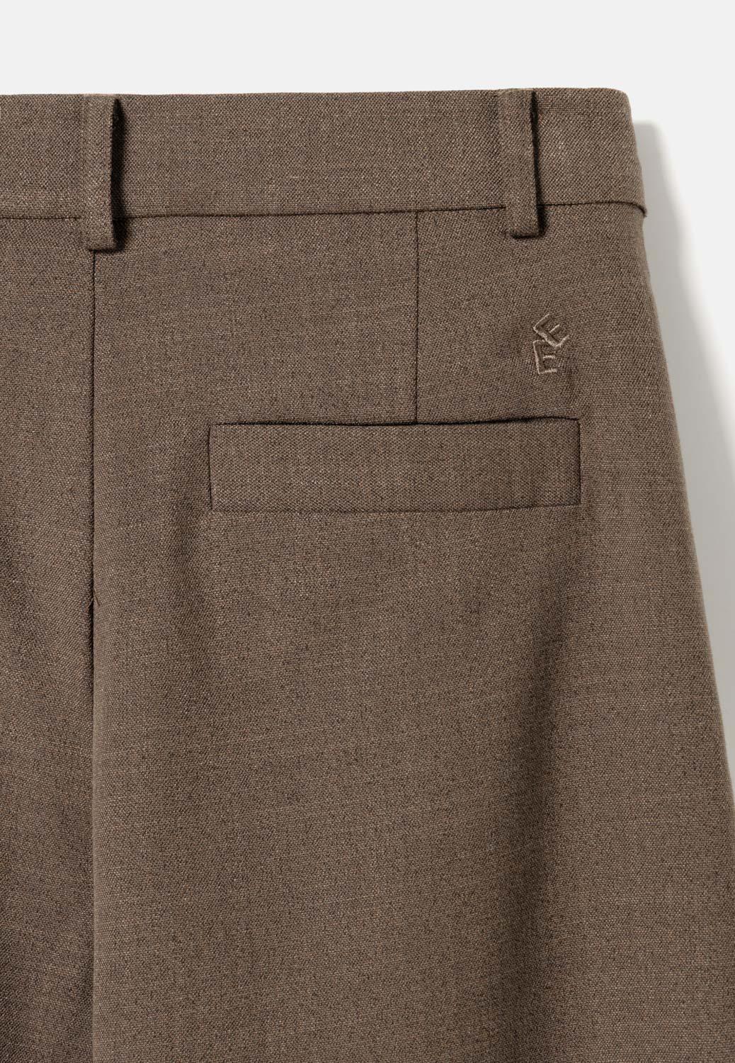 Elvine Admira Pants Brown Melange Damen Bundfaltenhose braun